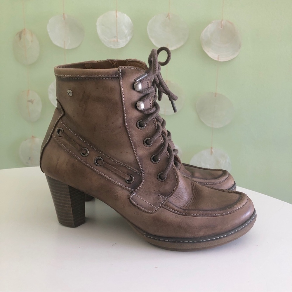 Pikolinos Leather Ankle Loafer Boots